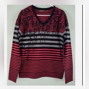 Ed Hardy Striped Sweater XL NWT